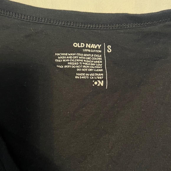 100%‎ Cotton Old Navy Womens Black Long Sleeve Henley Top Shirt Size S - Picture 2 of 3